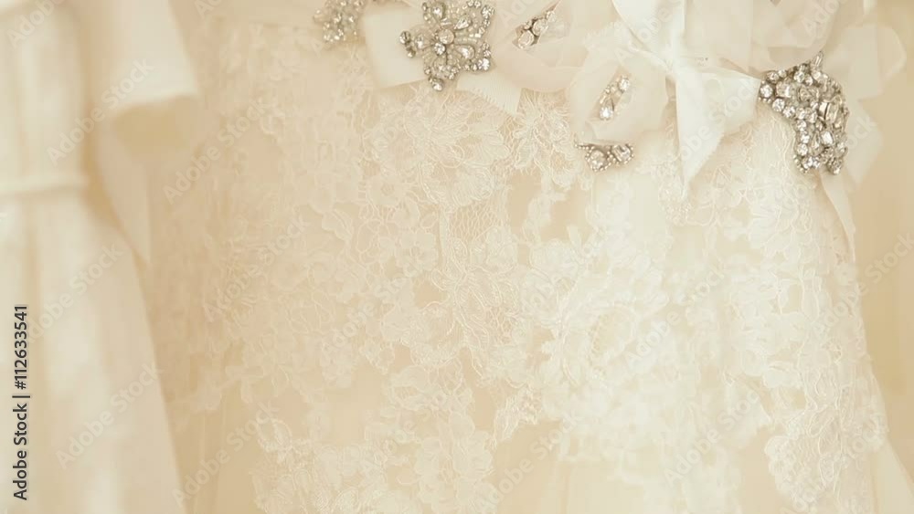 Wedding white dress in bridal boutique Wedding white dress in bridal boutique