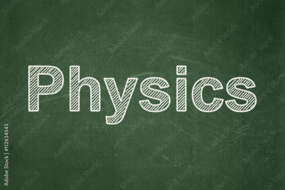 Obraz premium Education concept: Physics on chalkboard background