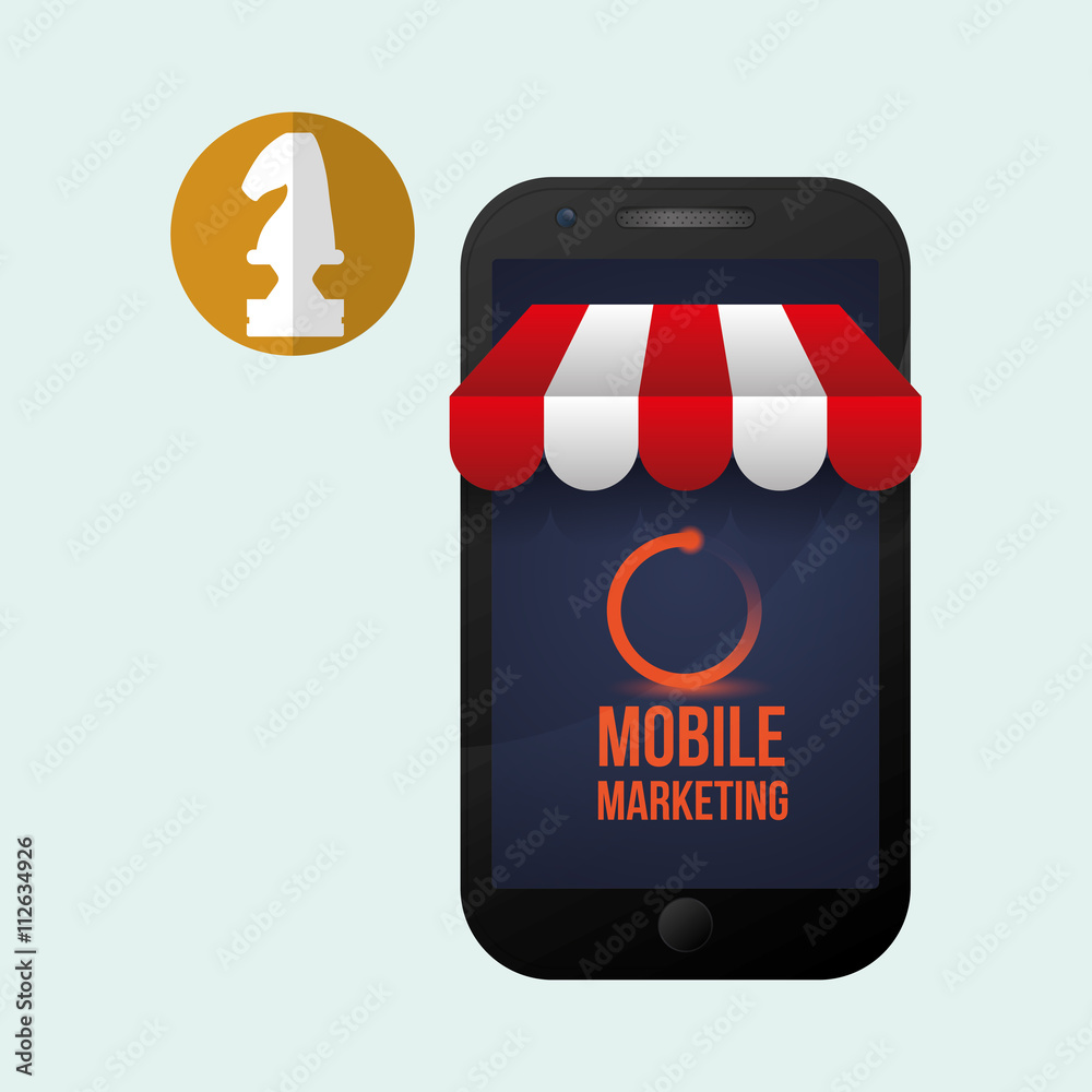 Naklejka premium Marketing online design. ecommerce icon. Isolated illustration , vector