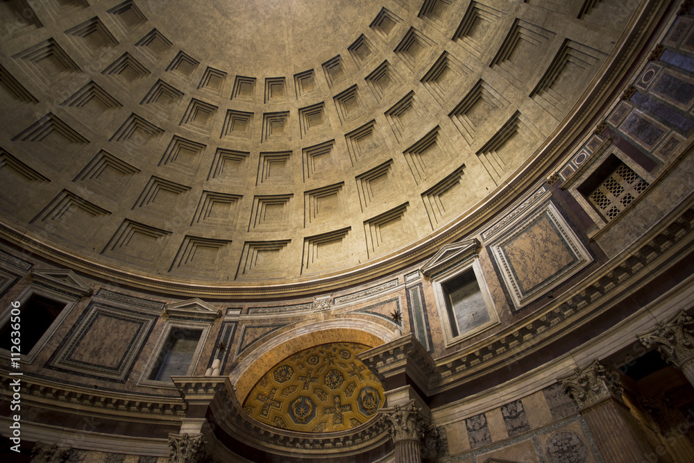 Interior photo of the Pantheon in Rome.