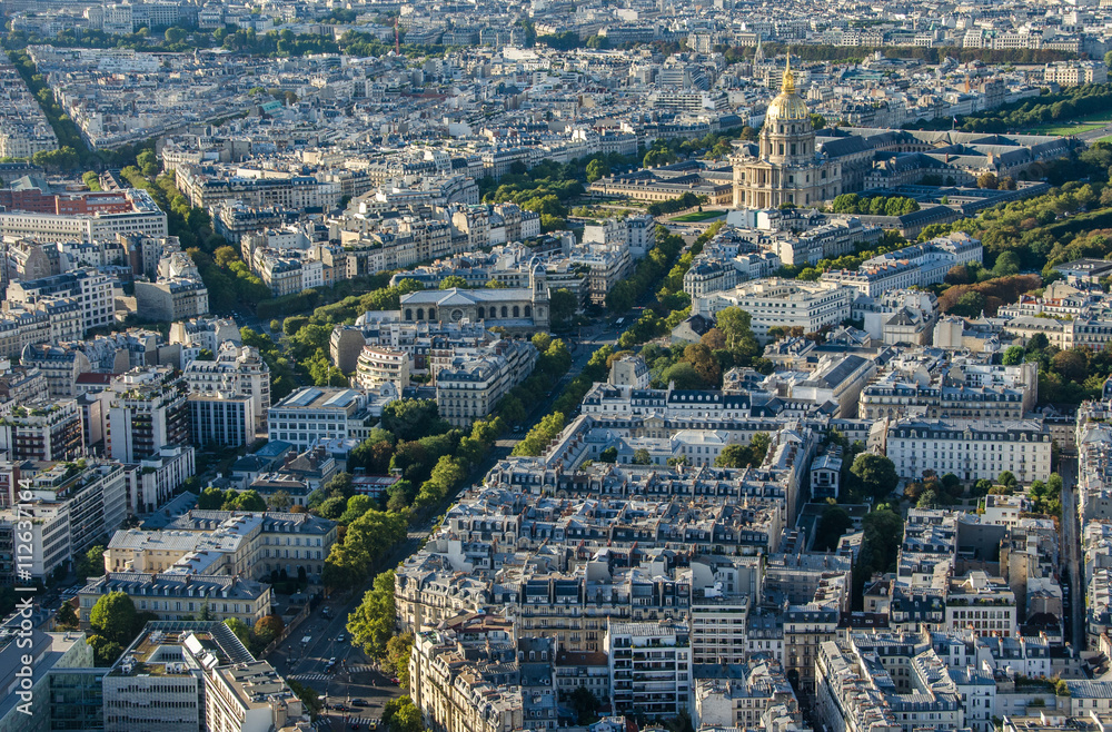 Aerial view Paris, France. Day in Paris panorama