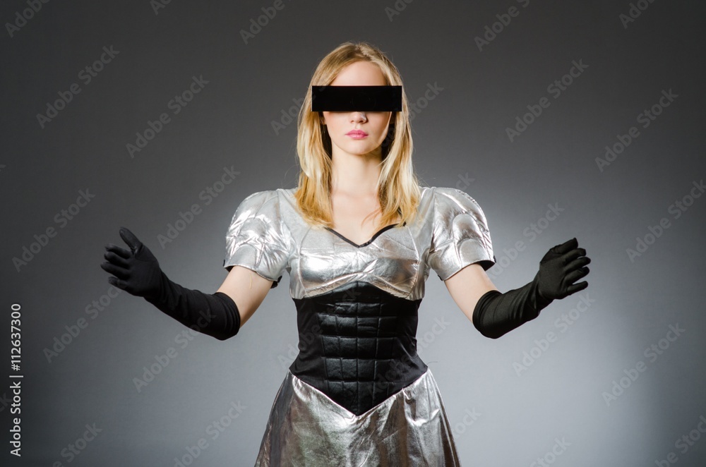 Tech woman in futuristic concept
