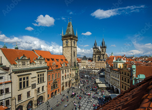 Prague, Czech Republic. Aerial day view to Old Town square Starometska in Praha. © Mariana Ianovska