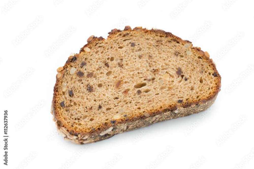 Rye bread isolated on white background.