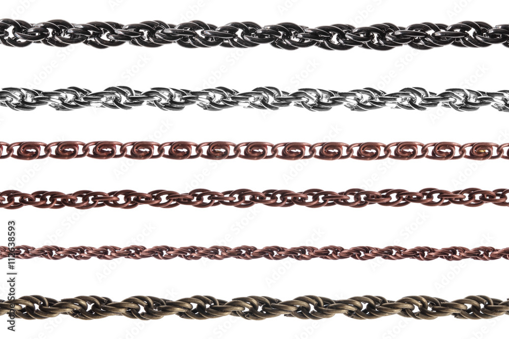 set of chains on a white background