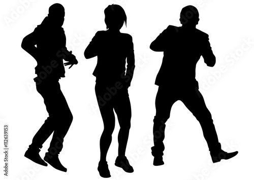 Hip hop dancer on white background