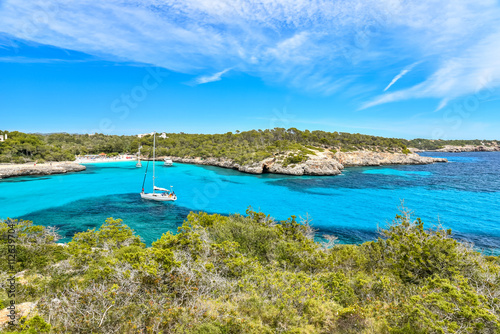 Fototapeta Naklejka Na Ścianę i Meble -  Bay of Cala Mondrago - beautiful beach and coast of Mallorca