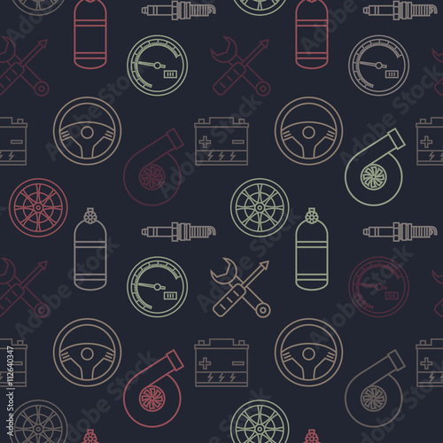 Car spare parts seamless pattern