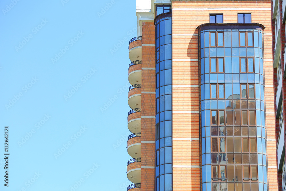 Modern building on sky background Modern building on sky background
