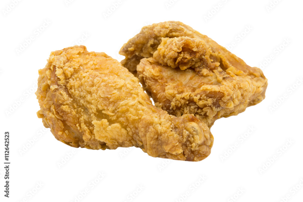 Fried chicken isolated on white background Fried chicken isolated on white background