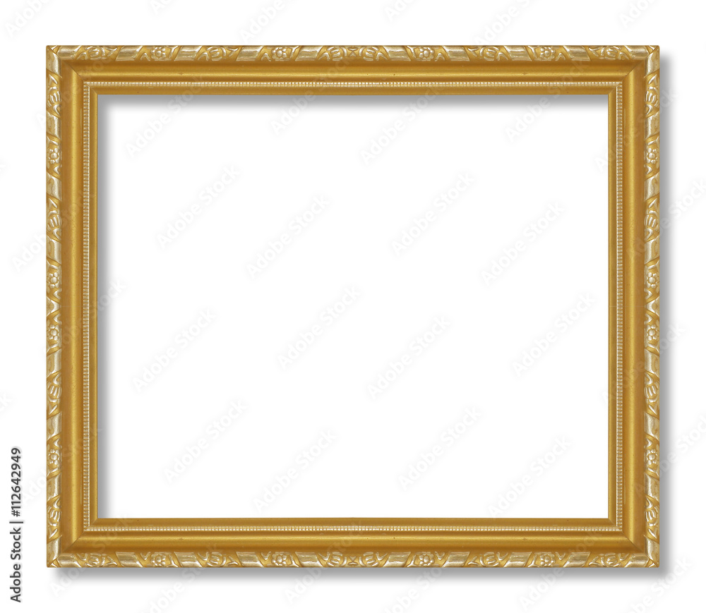 The antique gold frame on the white background The antique gold frame on the white background