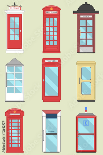 Telephone boxes from the whole world / different versions of Public call boxes