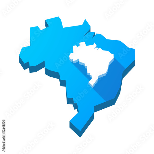 Illustration of an isolated Brazil map with a map of Brazil