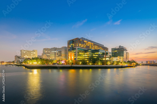 Canvas Print Beautiful scene of Siriraj Hospital in Bangkok , Thailand at sun