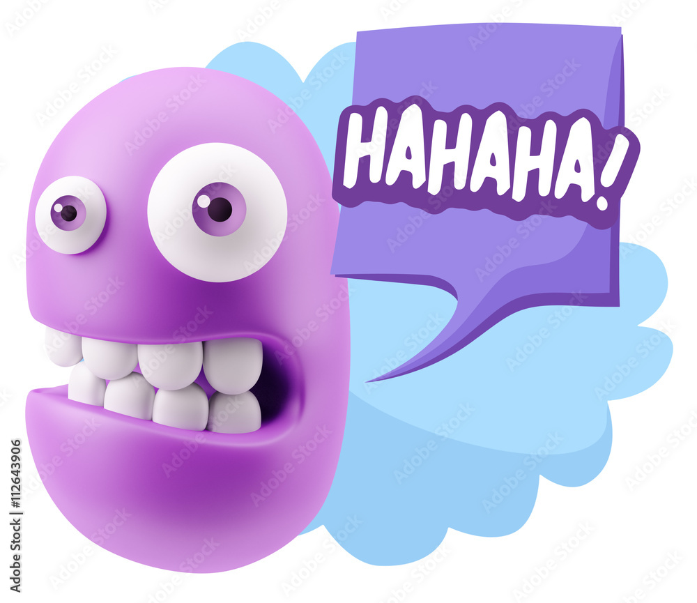 3d Illustration Laughing Character Emoji Expression saying Hahah 3d Illustration Laughing Character Emoji Expression saying Hahah