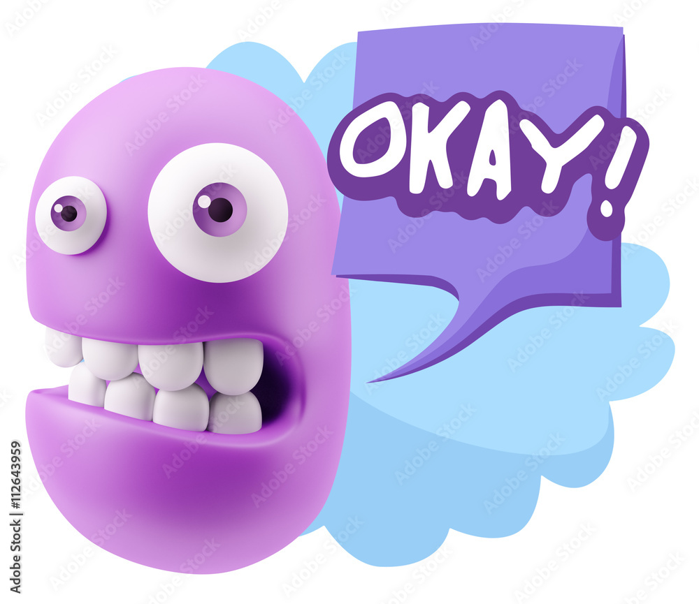 3d Illustration Laughing Character Emoji Expression saying Okay 3d Illustration Laughing Character Emoji Expression saying Okay