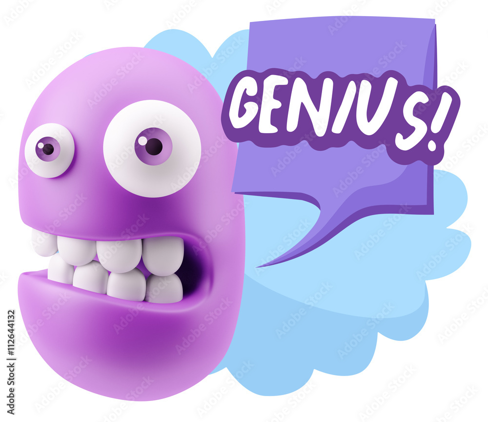 3d Illustration Laughing Character Emoji Expression saying Geniu 3d Illustration Laughing Character Emoji Expression saying Geniu