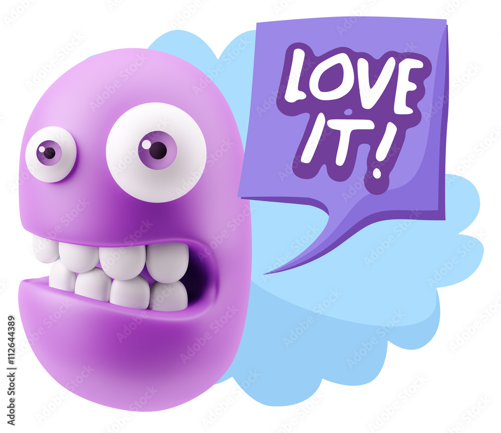 3d Rendering Smile Character Emoticon Expression saying I Love I 3d Rendering Smile Character Emoticon Expression saying I Love I