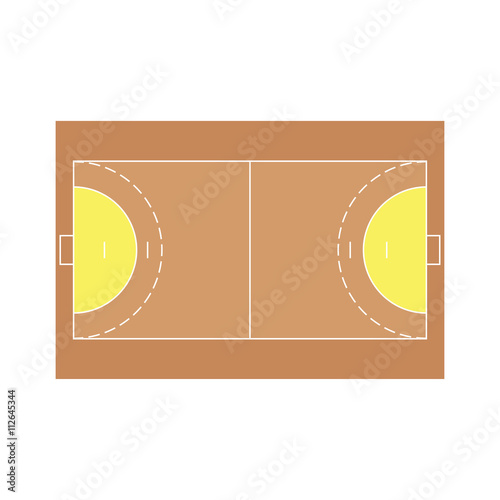 detailed illustration of a handball field