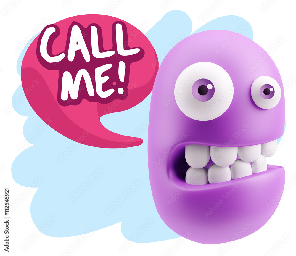 3d Illustration Laughing Character Emoji Expression saying Call 3d Illustration Laughing Character Emoji Expression saying Call
