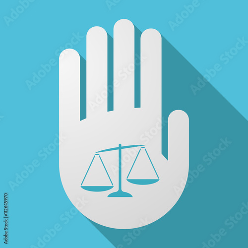 Long shadow hand with  an unbalanced weight scale