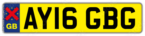 brexit vote, british car plate with european union flag
