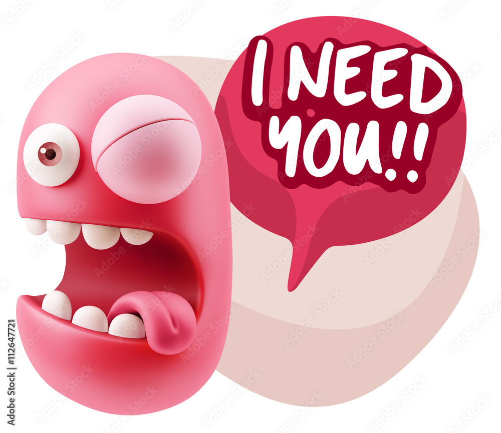 3d Illustration Laughing Character Emoji Expression saying I Nee 3d Illustration Laughing Character Emoji Expression saying I Nee