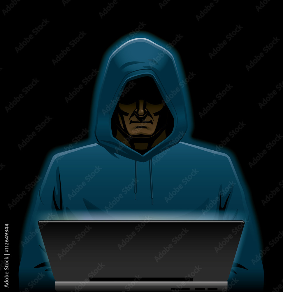 Hacker working on the computer Hacker working on the computer