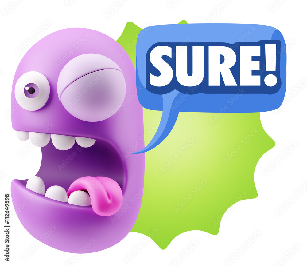 3d Illustration Laughing Character Emoji Expression saying Sure 3d Illustration Laughing Character Emoji Expression saying Sure