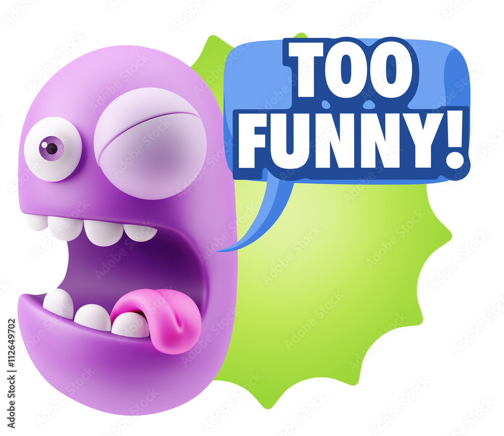 3d Rendering Smile Character Emoticon Expression saying Very Fun 3d Rendering Smile Character Emoticon Expression saying Very Fun