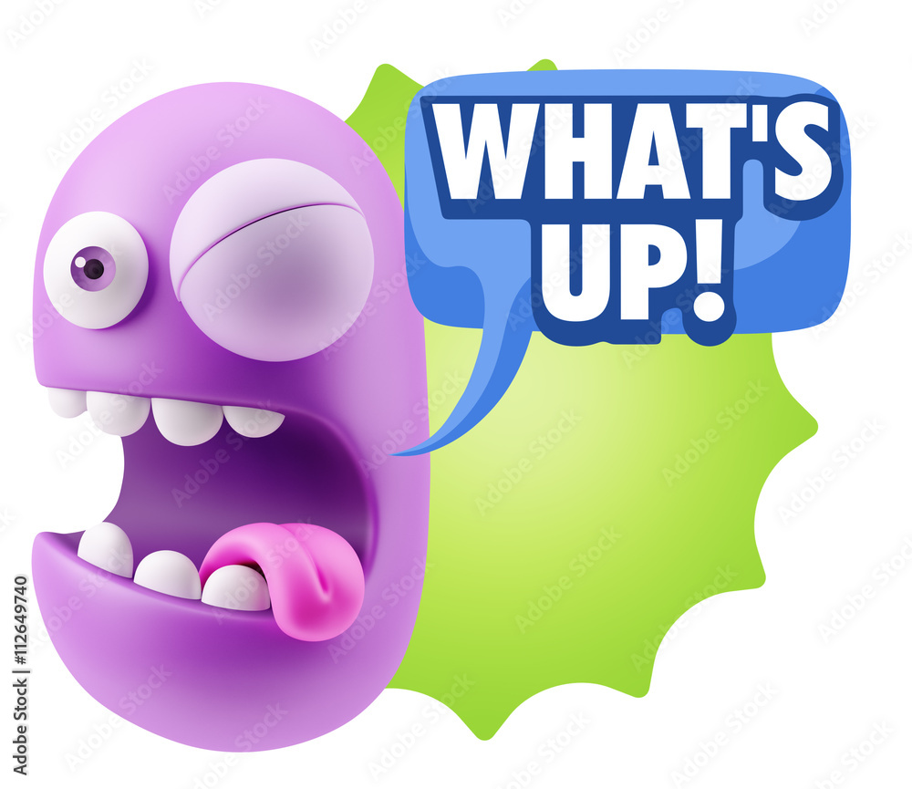 3d Rendering Smile Character Emoticon Expression saying What'S U 3d Rendering Smile Character Emoticon Expression saying What'S U