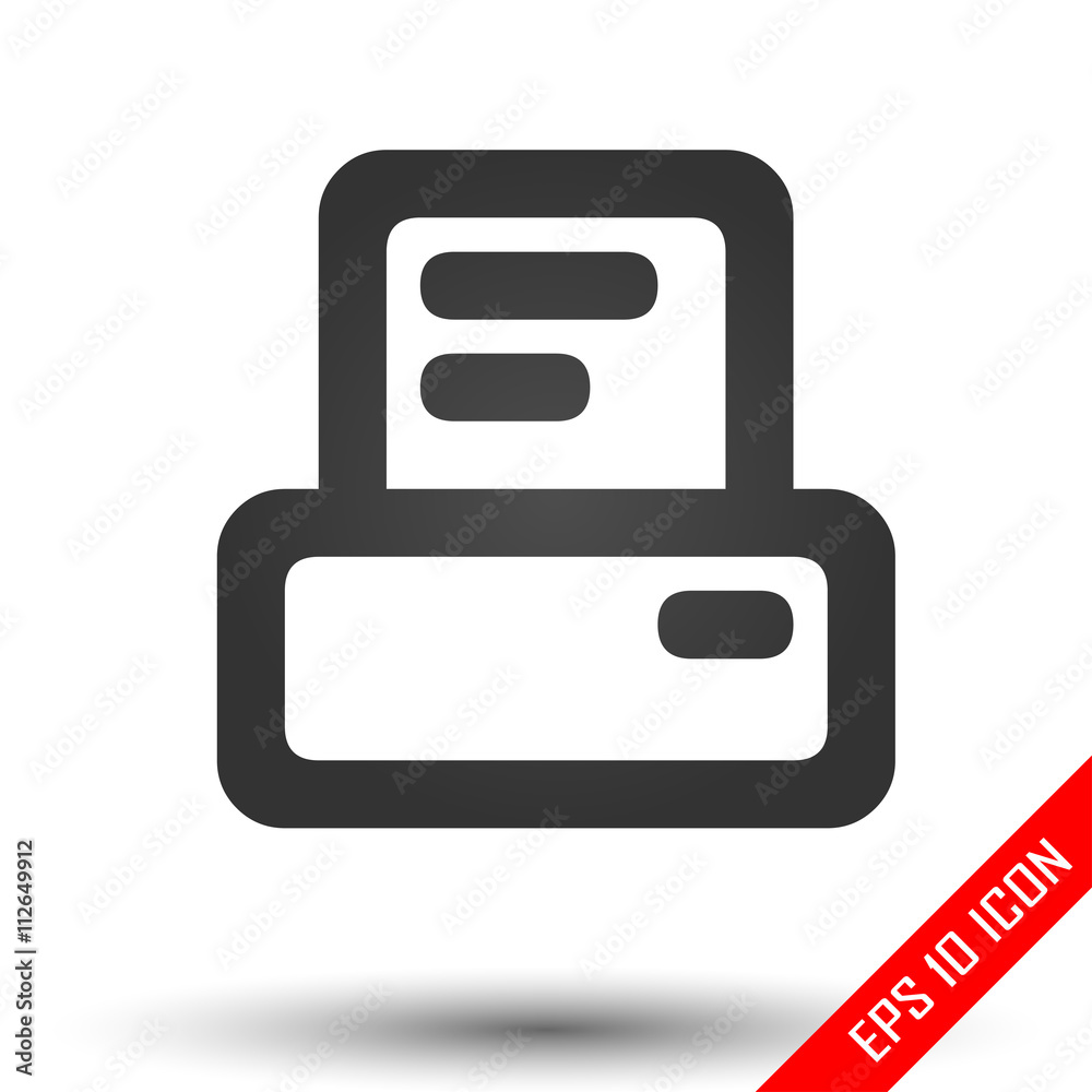 Printer icon. Printer flat logo. Vector illustration. Printer icon. Printer flat logo. Vector illustration.