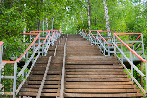 Fototapeta Naklejka Na Ścianę i Meble -  staircase through the woods
