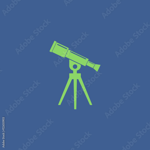 Telescope icon. Flat design style.