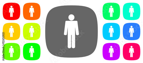 Colorful vector flat male gender icons set