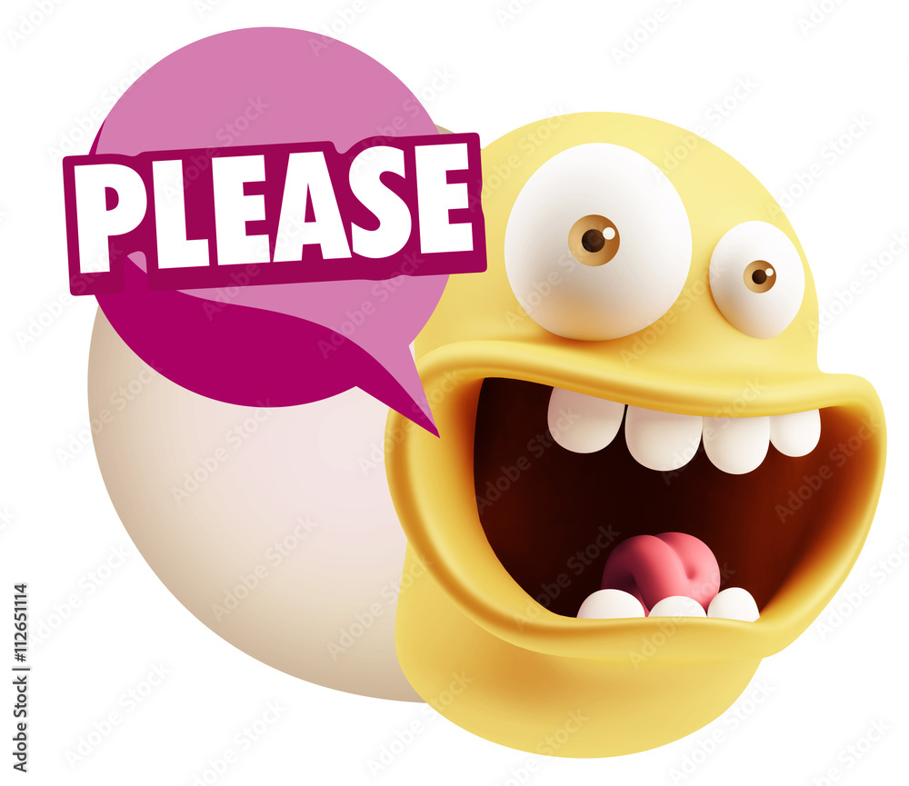 3d Illustration Laughing Character Emoji Expression saying Pleas 3d Illustration Laughing Character Emoji Expression saying Pleas