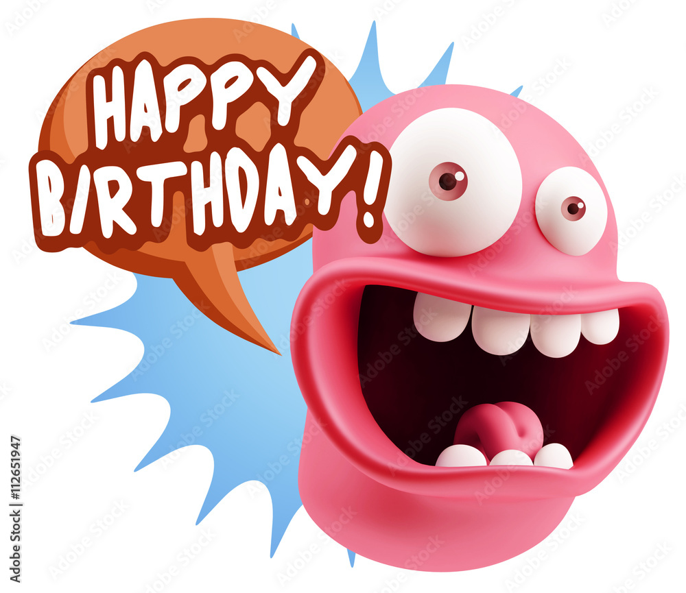 3d Rendering Smile Character Emoticon Expression saying Happy Bi 3d Rendering Smile Character Emoticon Expression saying Happy Bi