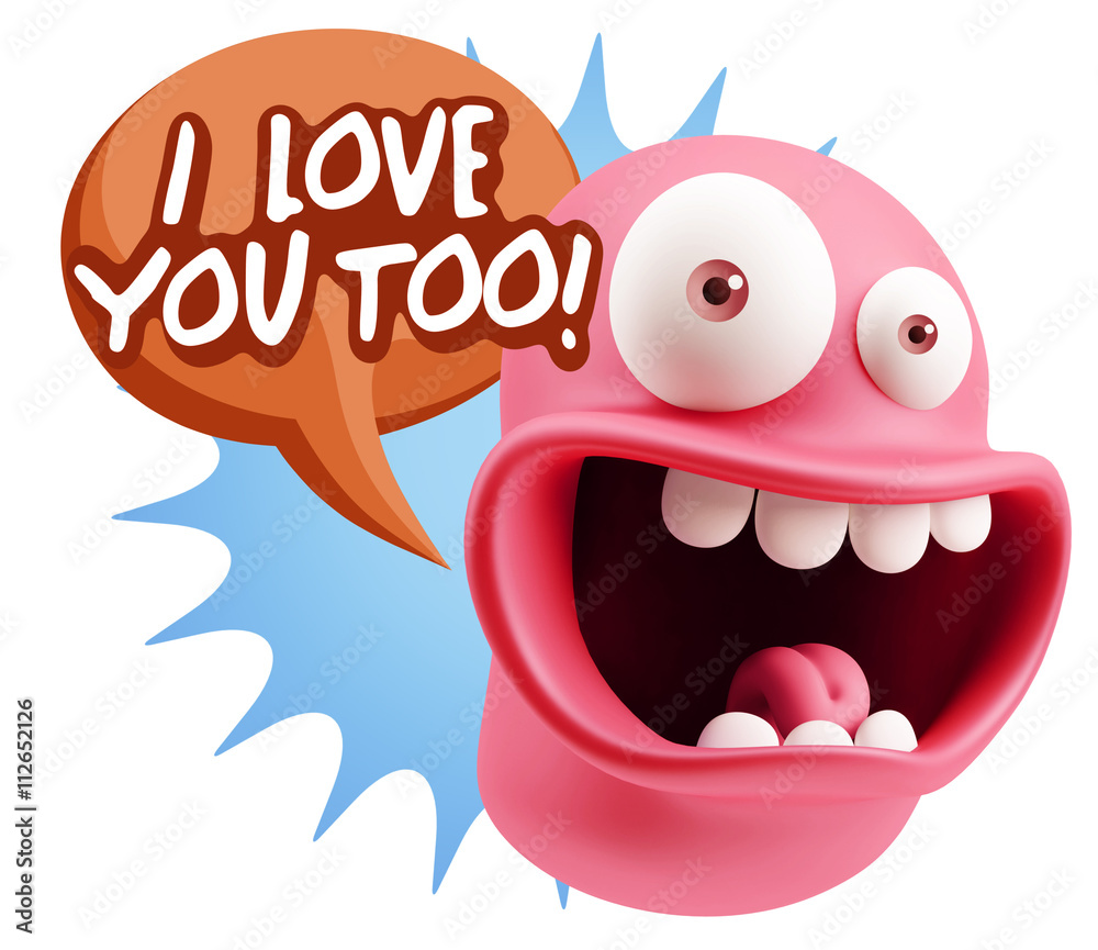 3d Illustration Laughing Character Emoji Expression saying I Lov 3d Illustration Laughing Character Emoji Expression saying I Lov