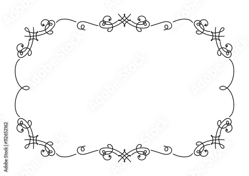 Calligraphic rectangle frame in retro style