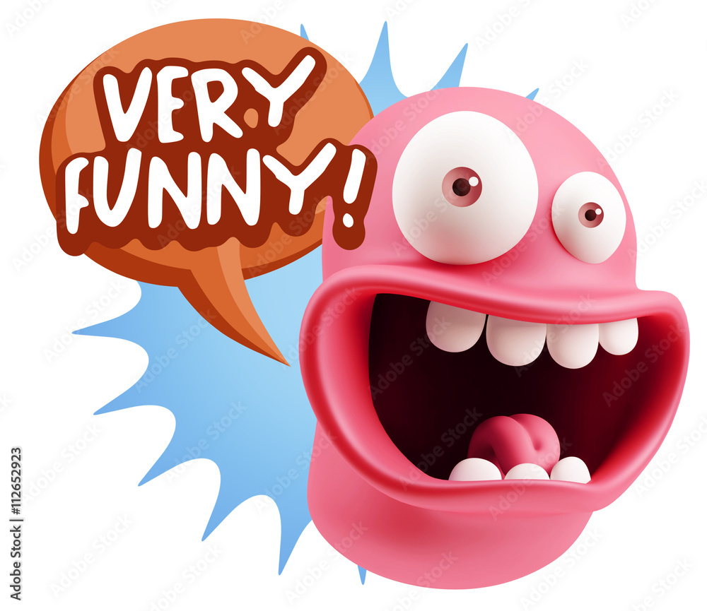 3d Rendering Smile Character Emoticon Expression saying Very Fun 3d Rendering Smile Character Emoticon Expression saying Very Fun