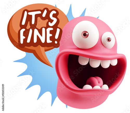 3d Illustration Laughing Character Emoji Expression saying It s