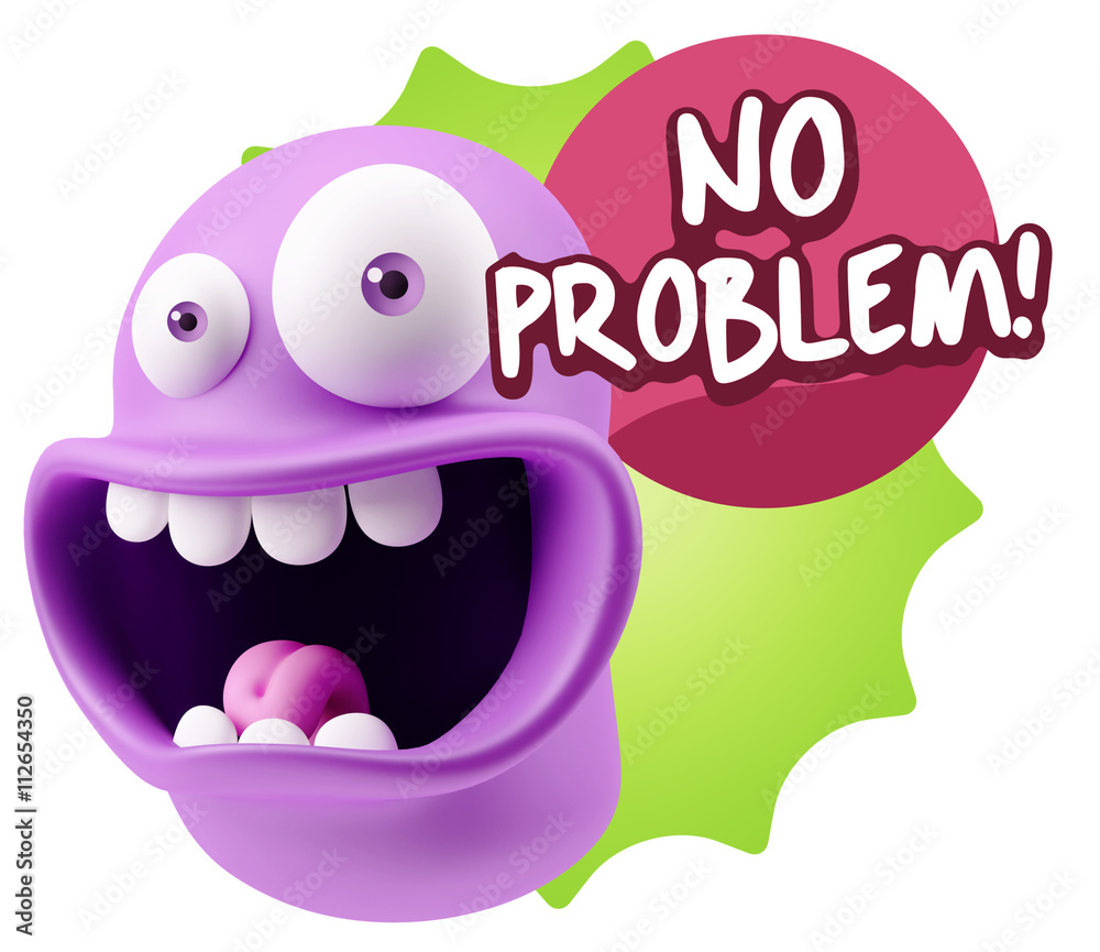 Obraz premium 3d Rendering Smile Character Emoticon Expression saying No Probl