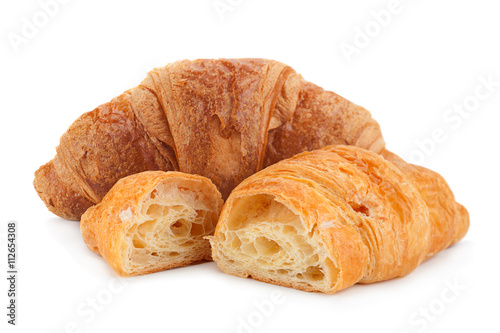Croissant snack on white