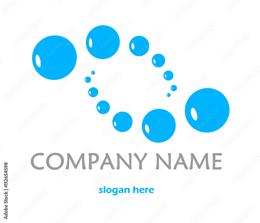 Blue logo with bubbles - vector illustration.
Blue logo with bubbles - vector illustration.