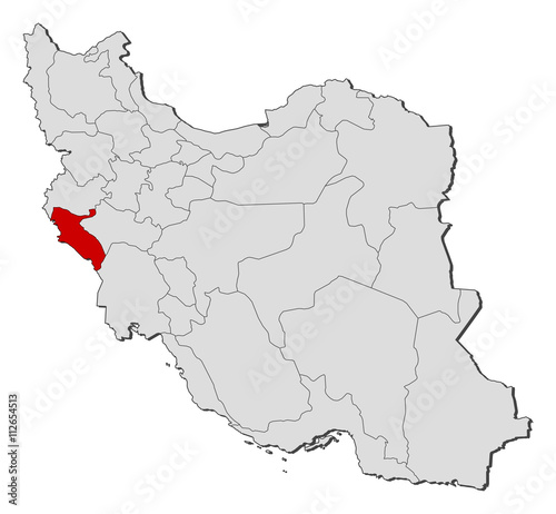 Map - Iran  Ilam