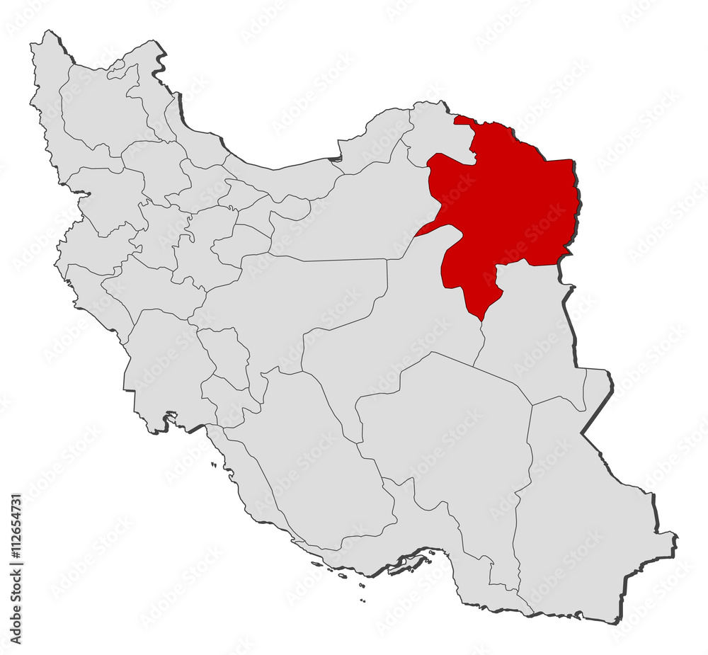 Map - Iran, Razavi Khorasan