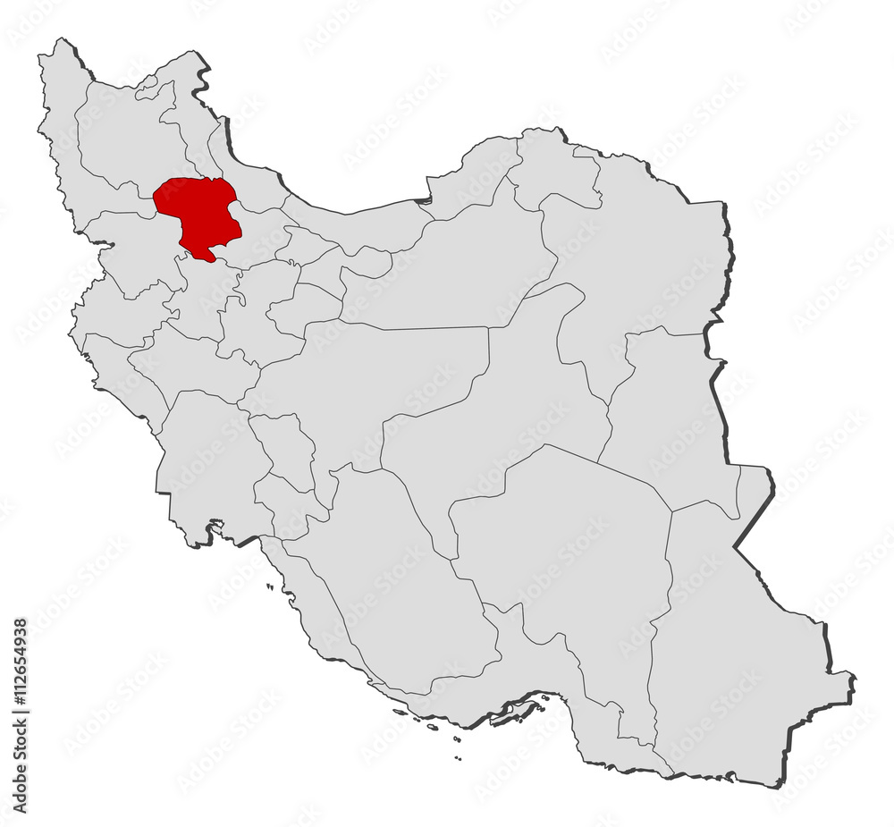 Obraz premium Map - Iran, Zanjan