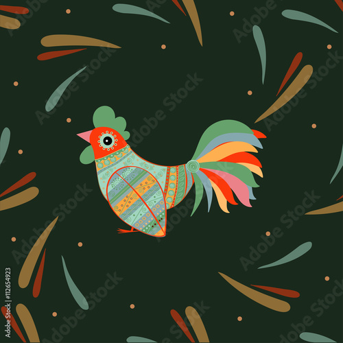 Cock bird ethnic pattern