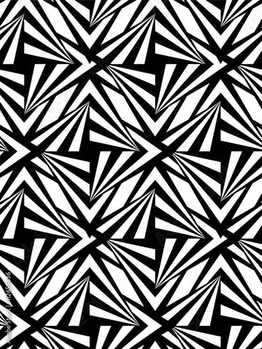 Vector Illustration. Seamless Polygonal Black and White Pattern. Geometric Abstract Background
