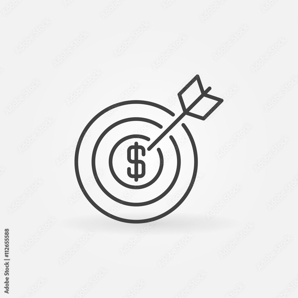 Money goal vector icon Money goal vector icon